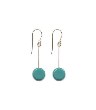 E1128 Turquoise Circle Drop Earrings