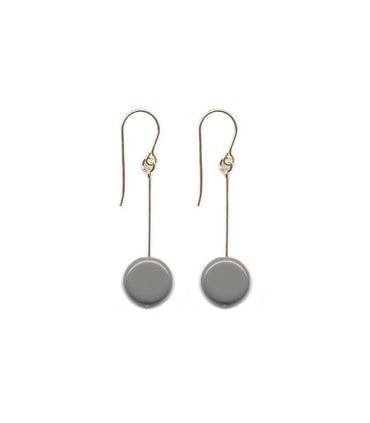 E1130 Gray Circle Drop Earrings