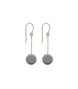 E1130 Gray Circle Drop Earrings