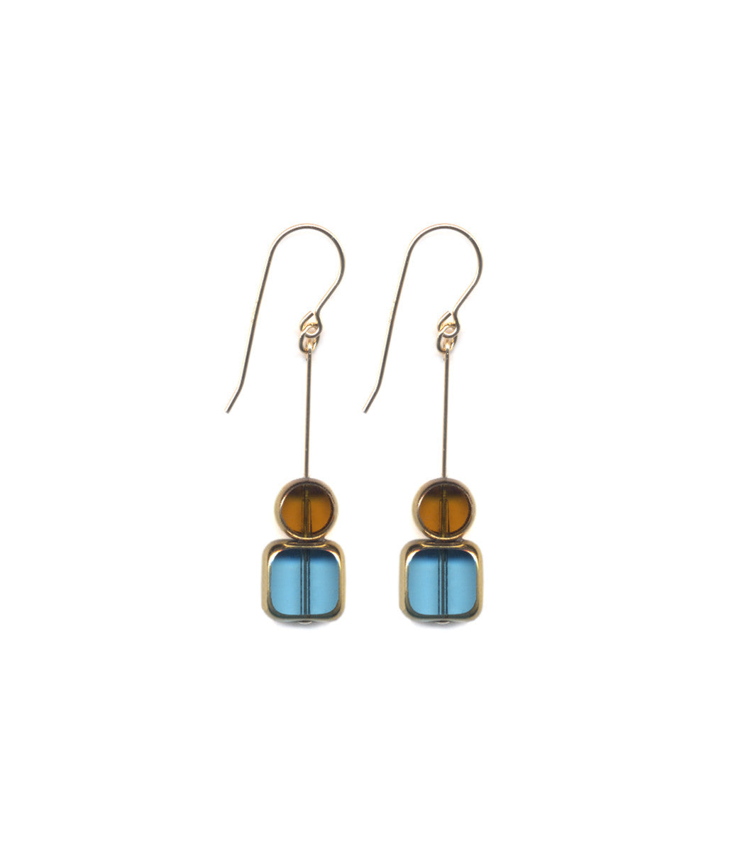 E1734 Translucent Blue Stack Earrings