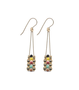 E1752 Klimt Gold Stack Earrings