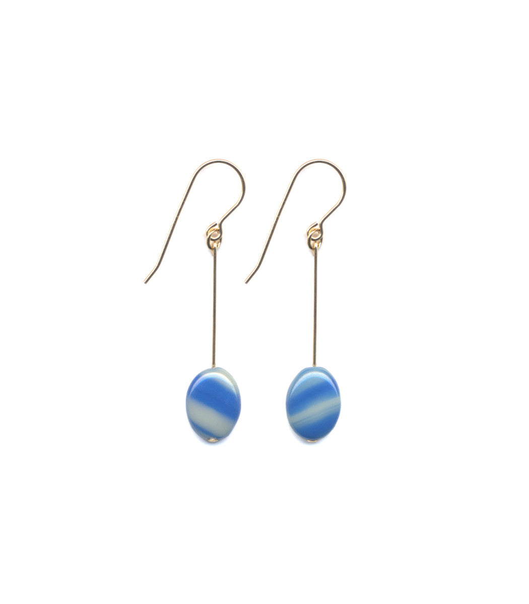 E1763 Blue Swirl Drop Earrings