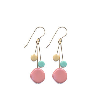 E1772 Pink Lilly Pad Cluster Earrings