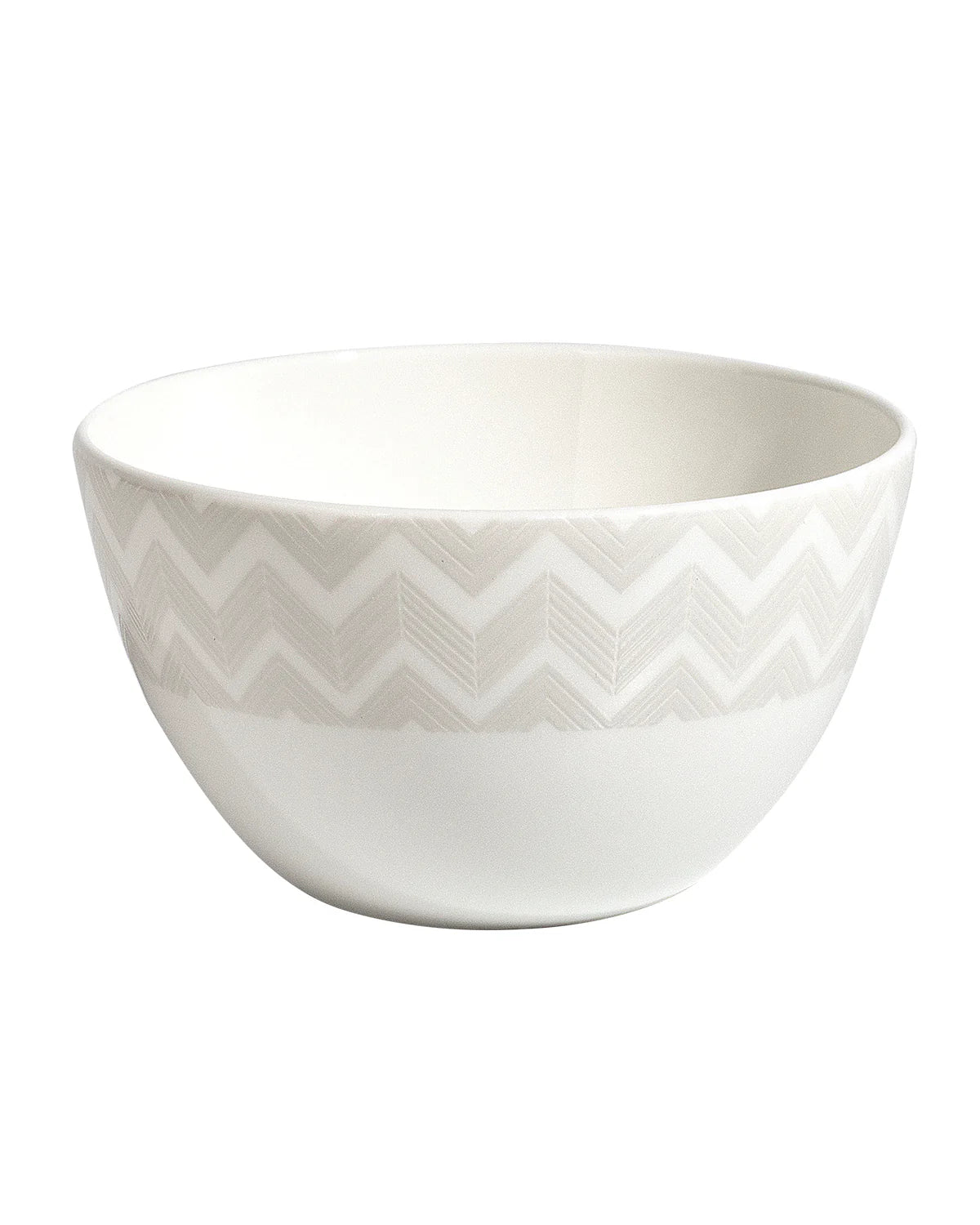 Rice Bowls ZIG ZAG (Set of 6) White diam. 11.3" H 2.4" by Missoni Home