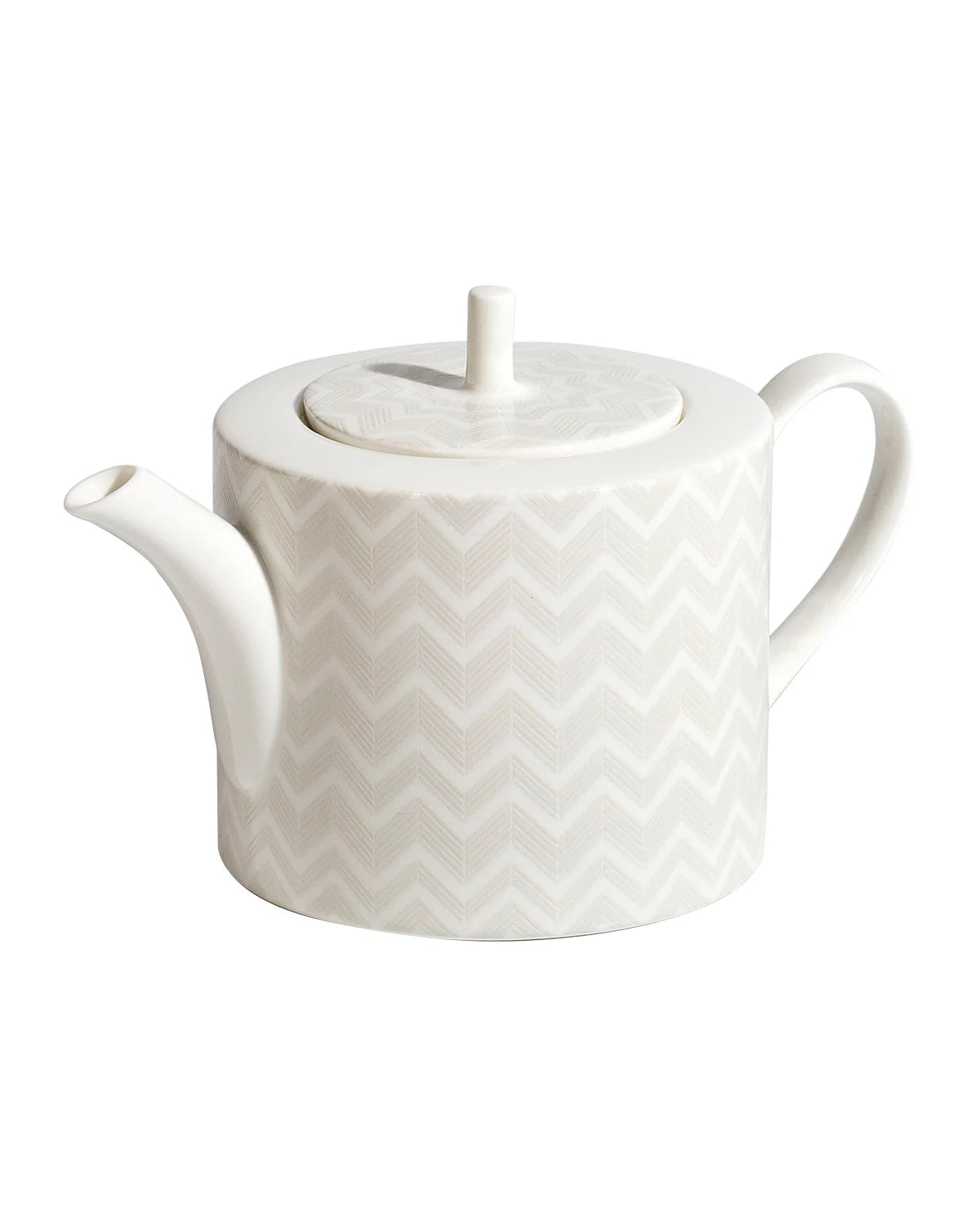 Tea Pot or Coffee Pot ZIG ZAG White diam. 4.75", H 4.5" by Missoni Home