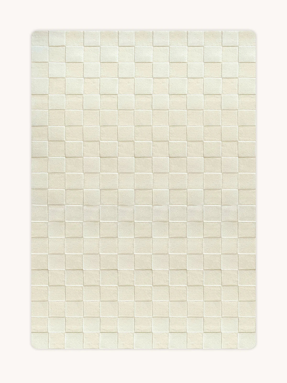 Rug CHECKERBOARD Off White 3.9 x 5.9 ft by Maison Deux