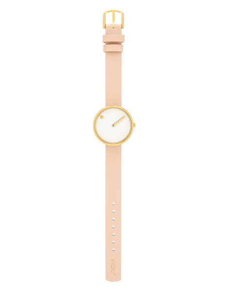PICTO 30 mm / White dial / Nude Pink leather strap