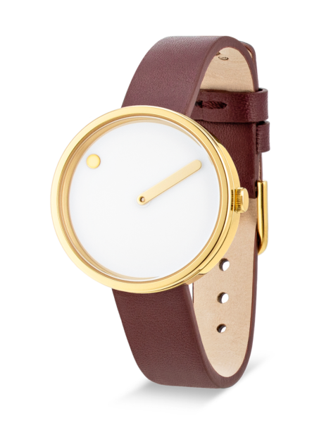 PICTO 30 mm / White dial / Brown Rose leather strap
