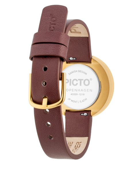 PICTO 30 mm / White dial / Brown Rose leather strap