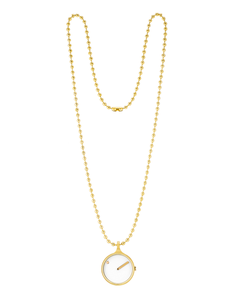 PICTO 30 mm / White dial / Gold Necklace