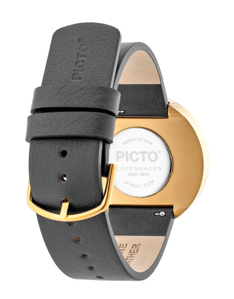 PICTO 40 mm / White dial / Thunder Grey leather strap