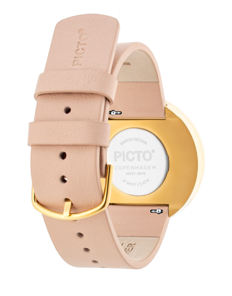 PICTO 40 mm / White dial / Nude Pink leather strap