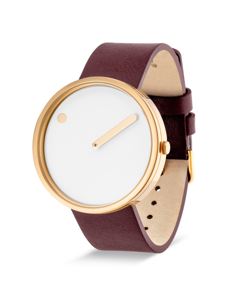 PICTO 40 mm / White dial / Brown Rose leather strap