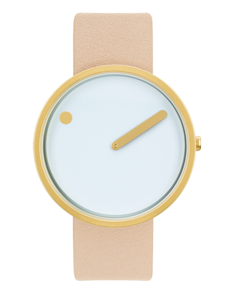 PICTO 40 mm / Light Blue dial / Nude Pink leather strap
