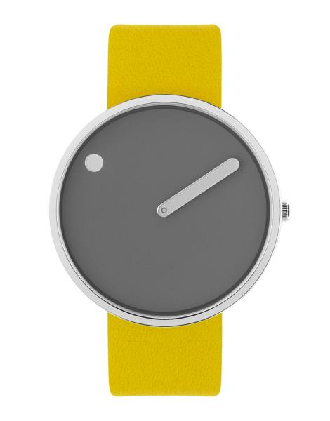 PICTO 40 mm / Thunder Grey dial / Canary Yellow leather strap