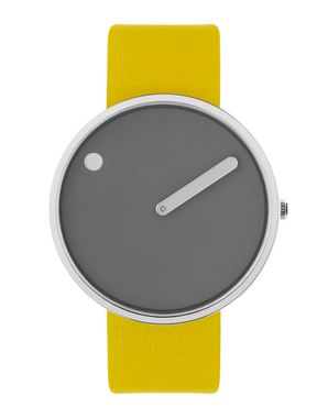 PICTO 40 mm / Thunder Grey dial / Canary Yellow leather strap