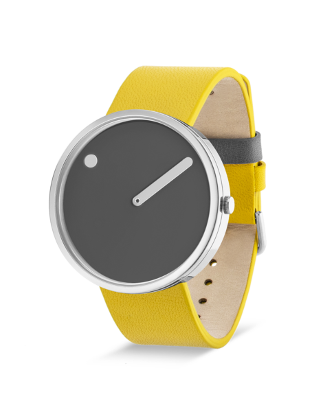 PICTO 40 mm / Thunder Grey dial / Canary Yellow leather strap