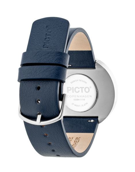 PICTO 40 mm / White dial / Midnight Blue leather strap