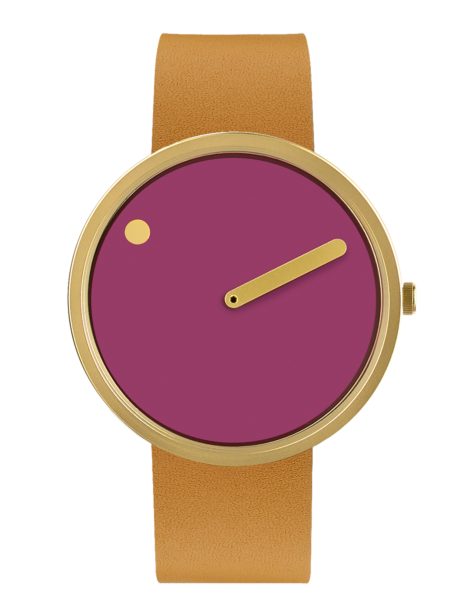 PICTO 40 mm / Pink dial / Peruvian Brown leather strap