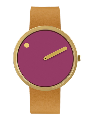 PICTO 40 mm / Pink dial / Peruvian Brown leather strap