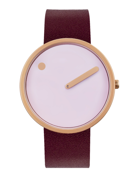 PICTO 40 mm / Dusty Rose Pink dial / Burgundy Red leather strap