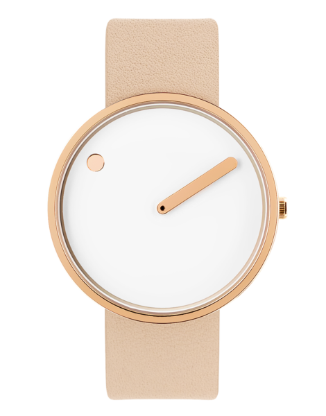 PICTO 40 mm / White dial / Nude Pink leather strap
