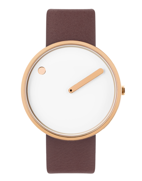 PICTO 40 mm / White dial / Brown Rose leather strap
