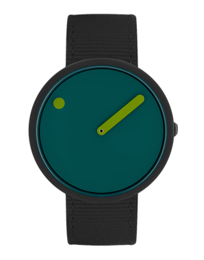 PICTO 40 mm / Ocean Green dial / Manta Ray Black recycled strap