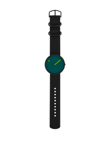 PICTO 40 mm / Ocean Green dial / Manta Ray Black recycled strap