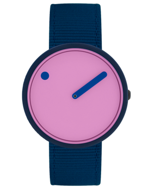 PICTO 40 mm / Pink Reef dial / Navy Blue recycled strap