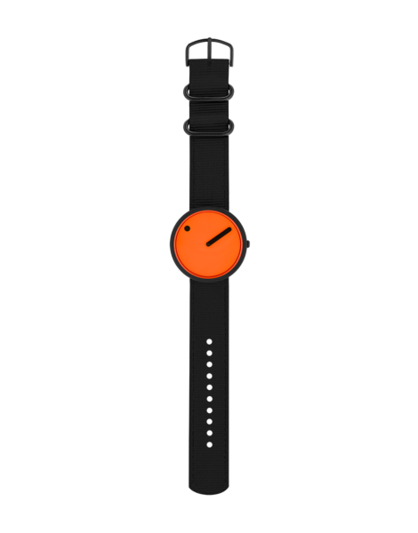 PICTO 40 mm / Signal Orange dial / Manta Ray Black recycled strap