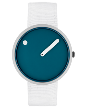 PICTO 40 mm / Dusty Blue dial / Pearl White recycled strap