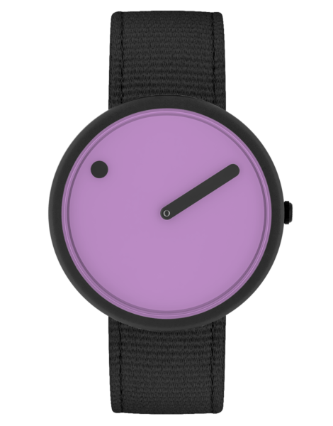 PICTO 40 mm / Light Orchid dial / Manta Ray Black recycled strap