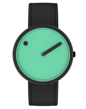 PICTO 40 mm /Pacific Green dial / Manta Ray Black recycled strap