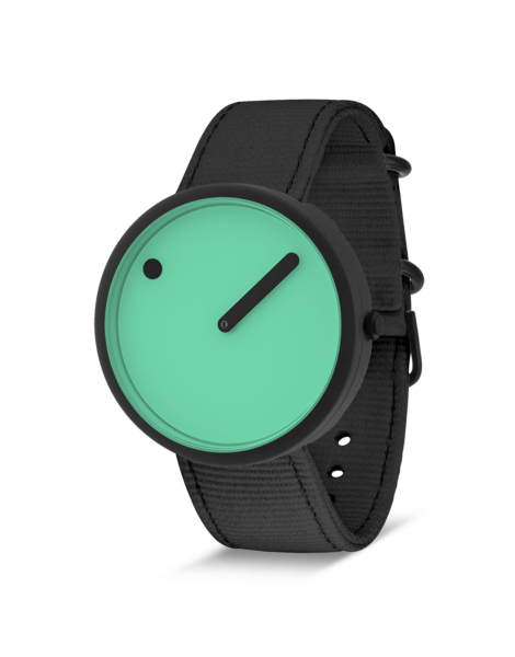 PICTO 40 mm /Pacific Green dial / Manta Ray Black recycled strap
