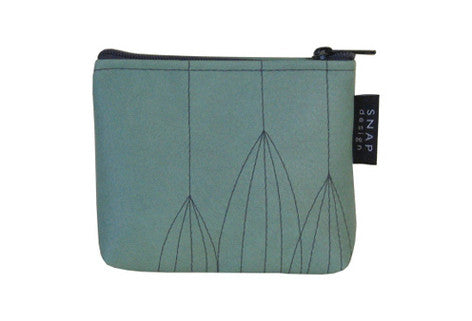 SNAP DESIGN PODS COIN BAG IN SAGE WITH CHARCOAL