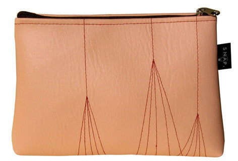 SNAP DESIGN PODS MAKE-UP BAG IN PEACH WITH BURNT ORANGE