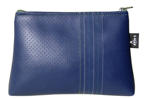 SNAP DESIGN VERTICAL LINES MAKE-UP BAG IN NAVY