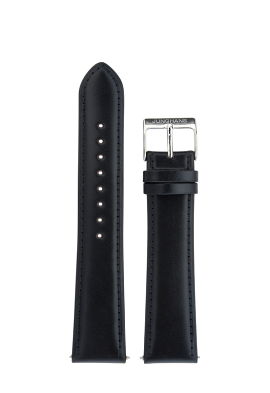 Junghans Horse leather strap black XL, 20mm 420507183