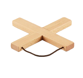 WOOD CROSS TRIVET 8. ¼ in