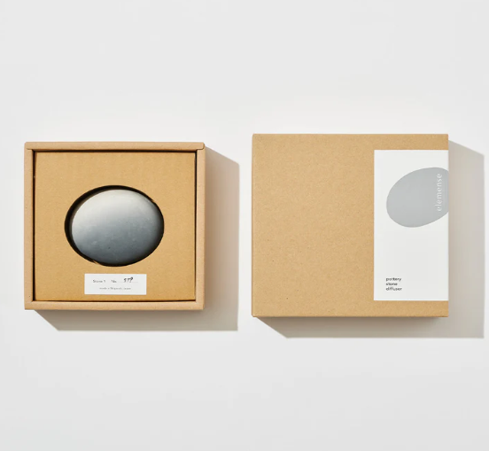 POTTERY STONE DIFFUSER - WHITE & GRAY BY ELEMENSE