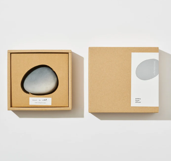 POTTERY STONE DIFFUSER - WHITE & GRAY BY ELEMENSE